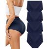 imagevoenxe High Waisted Underwear for WomenCotton Ladies PantiesBreathable Soft Full Coverage BriefsComfy Underpants4 PackBlue