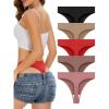 imagevoenxe Seamless High Waisted Women Underwear ThongsNo Show High Rise Panties ThongBreathable Comfortable Sports Tanga PackCoffee
