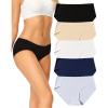 imagevoenxe Women Seamless Hipster UnderwearBreathable Ladies Panties BikiniNo Show BriefsComfortable Undies for Women 5PackC5 Pack Basics