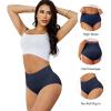 imagevoenxe High Waisted Underwear for WomenCotton Ladies PantiesBreathable Soft Full Coverage BriefsComfy Underpants4 PackBlue