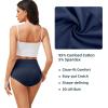 imagevoenxe High Waisted Underwear for WomenCotton Ladies PantiesBreathable Soft Full Coverage BriefsComfy Underpants4 PackBlue