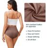 imagevoenxe High Waisted Underwear for WomenCotton Ladies PantiesBreathable Soft Full Coverage BriefsComfy Underpants4 PackCoffee
