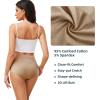 imagevoenxe High Waisted Underwear for WomenCotton Ladies PantiesBreathable Soft Full Coverage BriefsComfy Underpants4 PackNude