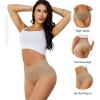 imagevoenxe High Waisted Underwear for WomenCotton Ladies PantiesBreathable Soft Full Coverage BriefsComfy Underpants4 PackNude