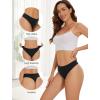 imagevoenxe Seamless High Waisted Women Underwear ThongsNo Show High Rise Panties ThongBreathable Comfortable Sports Tanga PackGray