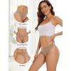 imagevoenxe Seamless High Waisted Women Underwear ThongsNo Show High Rise Panties ThongBreathable Comfortable Sports Tanga PackNude