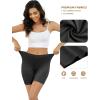 imagevoenxe Women Cotton Boy Shorts UnderwearLady Boxers BriefsHigh Waist Anti Chafing BoyShortSoft Long Leg Biker Panty4 PackBlack