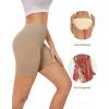 imagevoenxe Women Cotton Boy Shorts UnderwearLady Boxers BriefsHigh Waist Anti Chafing BoyShortSoft Long Leg Biker Panty4 PackBlacknude