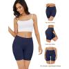 imagevoenxe Women Cotton Boy Shorts UnderwearLady Boxers BriefsHigh Waist Anti Chafing BoyShortSoft Long Leg Biker Panty4 PackBlue