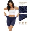 imagevoenxe Women Cotton Boy Shorts UnderwearLady Boxers BriefsHigh Waist Anti Chafing BoyShortSoft Long Leg Biker Panty4 PackBlue