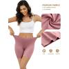 imagevoenxe Women Cotton Boy Shorts UnderwearLady Boxers BriefsHigh Waist Anti Chafing BoyShortSoft Long Leg Biker Panty4 PackCoffee