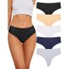 imagevoenxe Seamless Women Underwear ThongsHigh Waisted No Show Ladies PantiesBreathable Comfortable Hi Rise Cut Undies5PackBasics