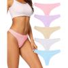 imagevoenxe Seamless Women Underwear ThongsNo Show Ladies ThongNo Line Workout Breathable Comfortable PantiesSoft Undies5PackF5 Pack Bright Color