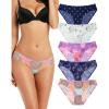 imagevoenxe Women Bikini UnderwearSeamless Breathable Ladies PantiesNo Show Comfortable Briefs Undies for WomenHipster5PackB5 Pack Pattern Design