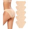 imagevoenxe Women Bikini UnderwearSeamless Breathable Ladies PantiesNo Show Comfortable Briefs Undies for WomenHipster5PackC5 Pack Apricot