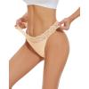 imagevoenxe Seamless Lace Thongs for Women No Show Thong UnderwearLady Breathable Comfort Panty Soft Laser Cut UndieTanga5PackBasic
