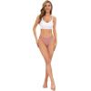 imagevoenxe Seamless Lace Thongs for Women No Show Thong UnderwearLady Breathable Comfort Panty Soft Laser Cut UndieTanga5PackCoffee