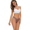 imagevoenxe Seamless Lace Thongs for Women No Show Thong UnderwearLady Breathable Comfort Panty Soft Laser Cut UndieTanga5PackCoffee