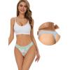 imagevoenxe Seamless Lace Thongs for Women No Show Thong UnderwearLady Breathable Comfort Panty Soft Laser Cut UndieTanga5PackFloral