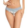 imagevoenxe Seamless Lace Thongs for Women No Show Thong UnderwearLady Breathable Comfort Panty Soft Laser Cut UndieTanga5PackFloral