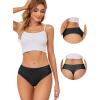 imagevoenxe Seamless Women Underwear ThongsHigh Waisted No Show Ladies PantiesBreathable Comfortable Hi Rise Cut Undies5PackBlack