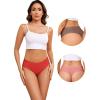 imagevoenxe Seamless Women Underwear ThongsHigh Waisted No Show Ladies PantiesBreathable Comfortable Hi Rise Cut Undies5PackCoffee