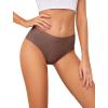 imagevoenxe Seamless Women Underwear ThongsHigh Waisted No Show Ladies PantiesBreathable Comfortable Hi Rise Cut Undies5PackCoffee