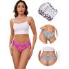 imagevoenxe Seamless Women Underwear ThongsHigh Waisted No Show Ladies PantiesBreathable Comfortable Hi Rise Cut Undies5PackLeopard Print
