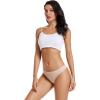 imagevoenxe Seamless Women Underwear ThongsNo Show Ladies ThongNo Line Workout Breathable Comfortable PantiesSoft Undies5PackD5 Pack Apricot