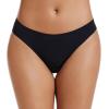 imagevoenxe Seamless Women Underwear ThongsNo Show Ladies ThongNo Line Workout Breathable Comfortable PantiesSoft Undies5PackH5 Pack 3black2nude