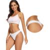 imagevoenxe Seamless Women Underwear ThongsNo Show Ladies ThongNo Line Workout Breathable Comfortable PantiesSoft Undies5PackH5 Pack White