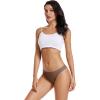 imagevoenxe Seamless Women Underwear ThongsNo Show Ladies ThongNo Line Workout Breathable Comfortable PantiesSoft Undies5PackI5 Pack Coffee