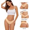 imagevoenxe Seamless Women Underwear ThongLow Rise No Show Ladies PantiesV Waist Cut No Line Breathable Brief Comfortable 5PackNude