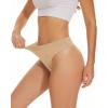 imagevoenxe Seamless Womens Thong UnderwearHigh Waisted Tanga Woman No Show PantiesBreathable Workout Comfortable Undies5 PackNude