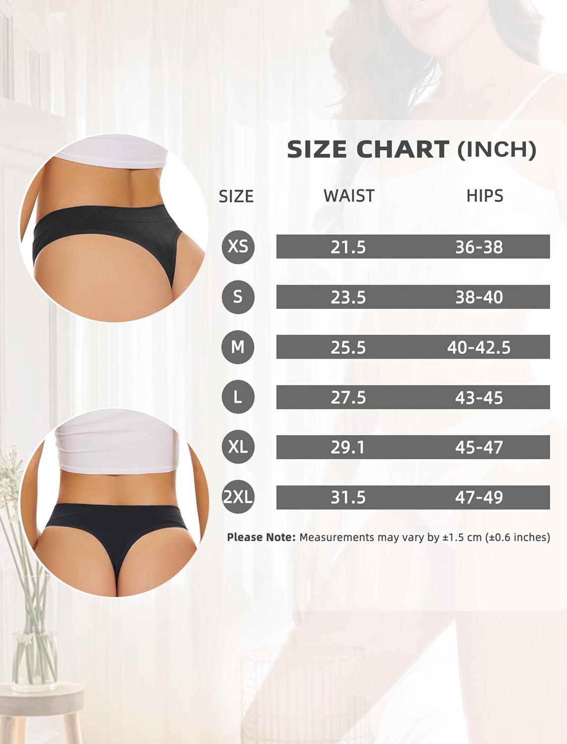imagevoenxe Seamless Womens Thong UnderwearHigh Waisted Tanga Woman No Show PantiesBreathable Workout Comfortable Undies5 PackBlack