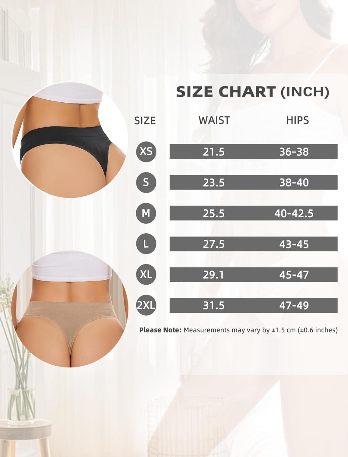 imagevoenxe Seamless Womens Thong UnderwearHigh Waisted Tanga Woman No Show PantiesBreathable Workout Comfortable Undies5 PackBlacknude