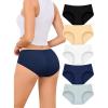 image:imagevoenxe Cotton Underwear Women Hipster Brief PantiesBreathable Womens Full Coverage BikiniSoft Workout Ladies Undies5 PackBasics