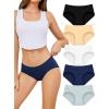 image:imagevoenxe Cotton Underwear Women Hipster Brief PantiesBreathable Womens Full Coverage BikiniSoft Workout Ladies Undies5 PackBasics