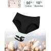 image:imagevoenxe Cotton Underwear Women Hipster Brief PantiesBreathable Womens Full Coverage BikiniSoft Workout Ladies Undies5 PackBlack