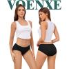 image:imagevoenxe Cotton Underwear Women Hipster Brief PantiesBreathable Womens Full Coverage BikiniSoft Workout Ladies Undies5 PackBlack