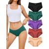 image:imagevoenxe Cotton Underwear Women Hipster Brief PantiesBreathable Womens Full Coverage BikiniSoft Workout Ladies Undies5 PackVintage