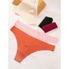 image:imagevoenxe Seamless Thongs for WomenNo Show Ladies UnderwearInvisible Comfortable PantiesLow Rise Gym Workout Undies5 PackBlack